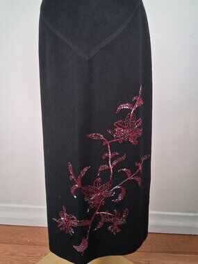 Alexander McQueen 1998 “Joan” Runway Cashmere Skirt Profess Beaded IT 44 - US 8